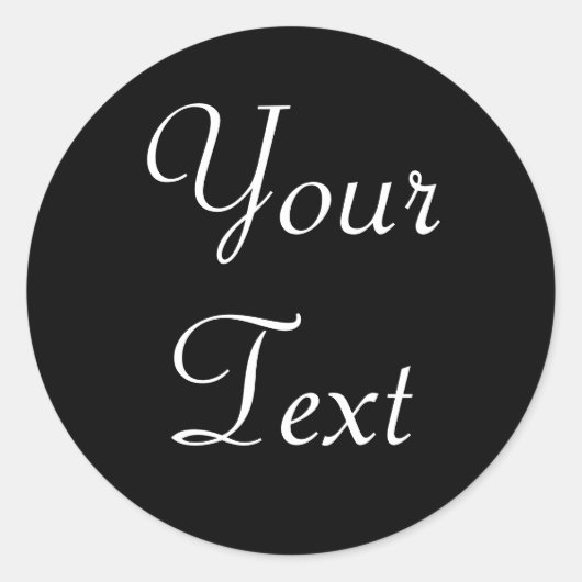 Zwart-wit aangepaste envelop afdichtingen met teks ronde sticker (Voorkant)