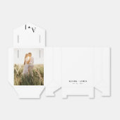 Zwart-wit aangepaste foto bruiloft gasten bedankdoosjes (Uitgevouwen)