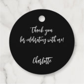 Zwart wit aangepaste foto dank u Quinceanera Bedankjes Labels (Achterkant)