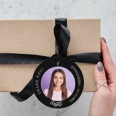 Zwart wit aangepaste foto dank u Quinceanera Bedankjes Labels