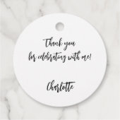 Zwart wit aangepaste foto dank u Quinceanera Bedankjes Labels (Achterkant)