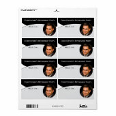 Zwart & Wit Aangepaste foto evenement label naamka (Full Sheet)