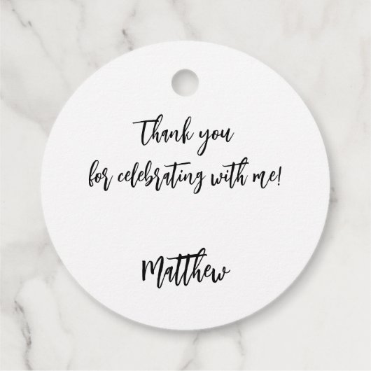 Zwart wit aangepaste foto man kerel verjaardag bedankjes labels (Achterkant)