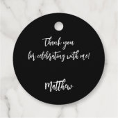 Zwart wit aangepaste foto man man verjaardag bedankjes labels (Achterkant)