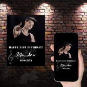 Zwart wit aangepaste foto muziek verjaardag welkom poster