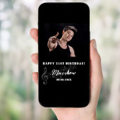 Zwart wit aangepaste foto muziek verjaardag welkom poster