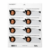 Zwart & Wit Aangepaste Foto Naamkaart Etiket (Full Sheet)