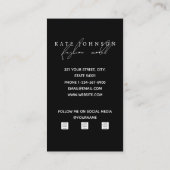 Zwart & Wit Aangepaste Foto Portret Sjabloon Visitekaartje (Achterkant)