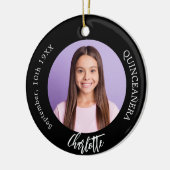 Zwart wit aangepaste foto Quinceanera Keramisch Ornament (Links)