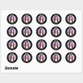 Zwart wit aangepaste foto Quinceanera Ronde Sticker (Vel)