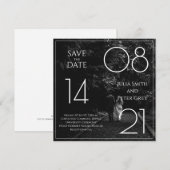 Zwart & Wit Aangepaste Foto Save The Date Huwelijk Kaart (Voorkant / Achterkant)