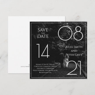Zwart & Wit Aangepaste Foto Save The Date Huwelijk Kaart