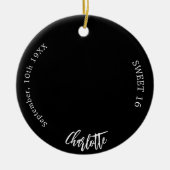 Zwart wit aangepaste foto Sweet 16 Keramisch Ornament (Voorkant)