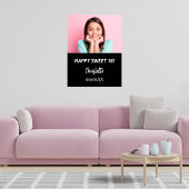 Zwart wit aangepaste foto Sweet 16 party welkom Poster