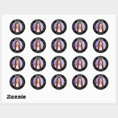 Zwart wit aangepaste foto Sweet 16 Ronde Sticker (Vel)