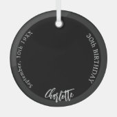 Zwart wit aangepaste foto verjaardag glas ornament (Voorkant)