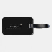 zwart-wit aangepaste foto vliegtuig reis bagagelabel (Achterkant horizontaal)