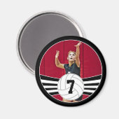 Zwart-wit aangepaste foto Volleyball Magnet (Voorkant / Achterkant)