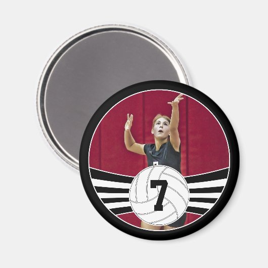 Zwart-wit aangepaste foto Volleyball Magnet (Voorkant / Achterkant)