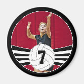 Zwart-wit aangepaste foto Volleyball Magnet (Voorkant)