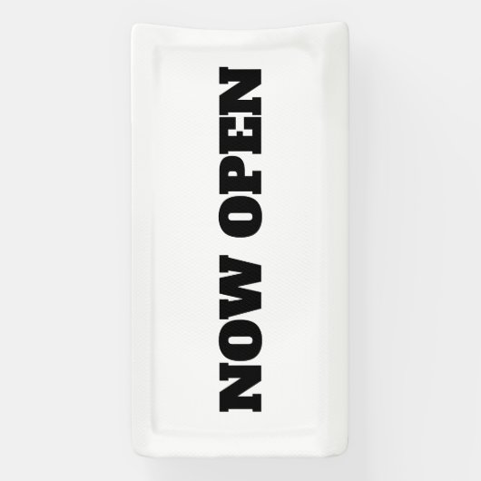 Zwart wit, aangepaste kleur Nu nieuw bedrijf opene Spandoek (Verticaal)