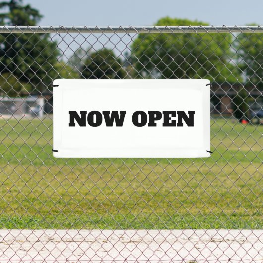 Zwart wit, aangepaste kleur Nu nieuw bedrijf opene Spandoek (Insitu)