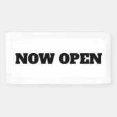 Zwart wit, aangepaste kleur Nu nieuw bedrijf opene Spandoek (Horizontaal)