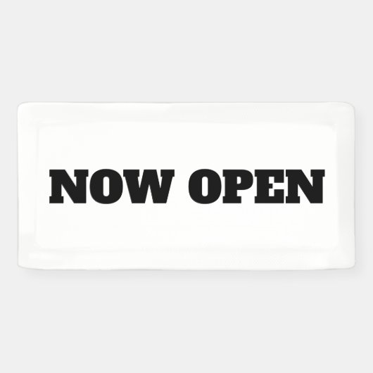 Zwart wit, aangepaste kleur Nu nieuw bedrijf opene Spandoek (Horizontaal)