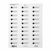 Zwart-wit aangepaste logo adreslabels etiket (Full Sheet)