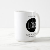 Zwart-wit aangepaste logo koffiemokken mokken (Voorkant rechts)