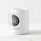 Zwart-wit aangepaste logo koffiemokken mokken (Voorkant links)