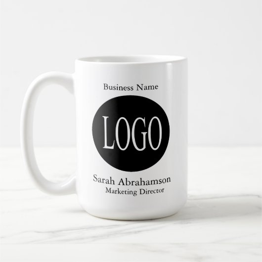 Zwart-wit aangepaste logo koffiemokken mokken (Links)