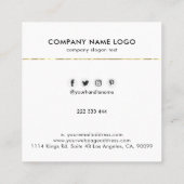 Zwart Wit Aangepaste Logo QR Code Minimaal Modern Vierkante Visitekaartje (Achterkant)