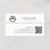 Zwart Wit Aangepaste Logo QR Code Minimaal Modern Visitekaartje (Achterkant)