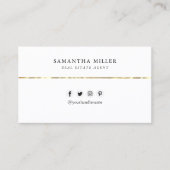 Zwart Wit Aangepaste Logo QR Code Minimaal Modern Visitekaartje (Voorkant)