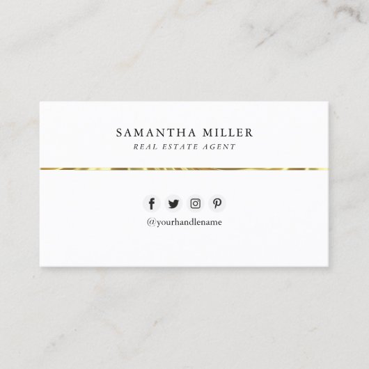 Zwart Wit Aangepaste Logo QR Code Minimaal Modern Visitekaartje (Voorkant)