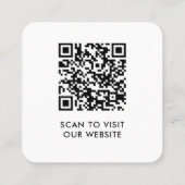 Zwart Wit Aangepaste Logo QR Code Modern Eenvoudig Contactkaartje (Achterkant)