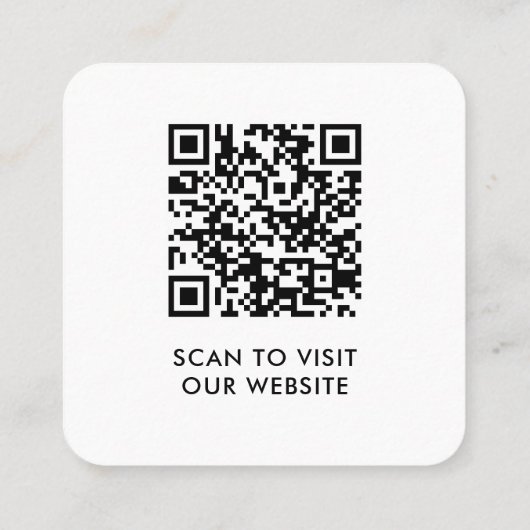 Zwart Wit Aangepaste Logo QR Code Modern Eenvoudig Contactkaartje (Achterkant)