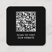 Zwart Wit Aangepaste Logo QR Code Modern Eenvoudig Contactkaartje (Achterkant)