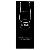 Zwart Wit Aangepaste Logo Zakelijke Promotie Wijn Cadeautas (Voorkant)