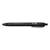 Zwart wit aangepaste monogram naam minimalistisch  zwarte inkt pen (Bodem)