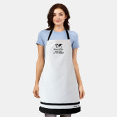 Zwart-wit aangepaste naam gepersonaliseerde chef-k schort (Gedragen)