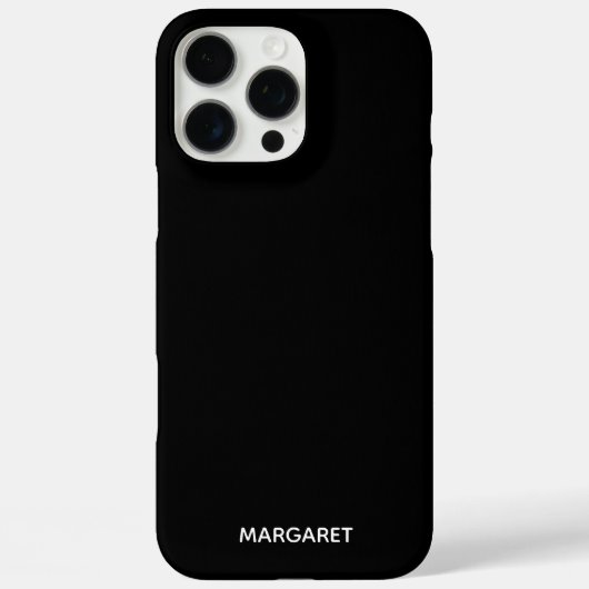 Zwart-wit aangepaste naam iPhone 16 Pro Max hoesje (Achterkant)