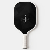 Zwart-wit Aangepaste Naam Monogram Initialen Pickleball Paddle (Achterkant)