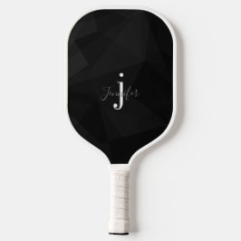 Zwart-wit Aangepaste Naam Monogram Initialen Pickleball Paddle