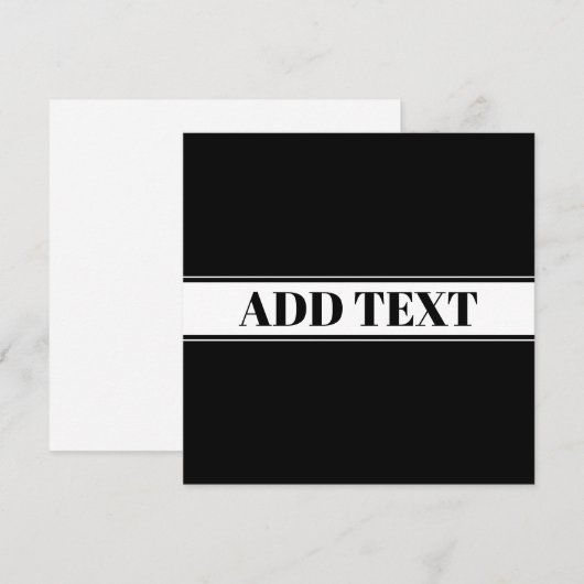 Zwart & Wit Aangepaste Naam Streep (Voorkant / Achterkant)