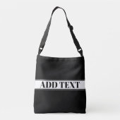 Zwart & Wit Aangepaste Naam Streep Crossbody Tas (Achterkant)