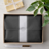 Zwart & Wit Aangepaste Naam Streep Tissuepapier (Geschenk)