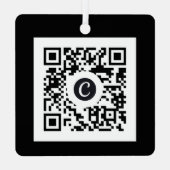 Zwart-wit aangepaste QR-code kerst Metalen Ornament (Achterkant)