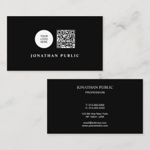 Zwart-Wit Aangepaste QR-code Upload je Logo Visitekaartje